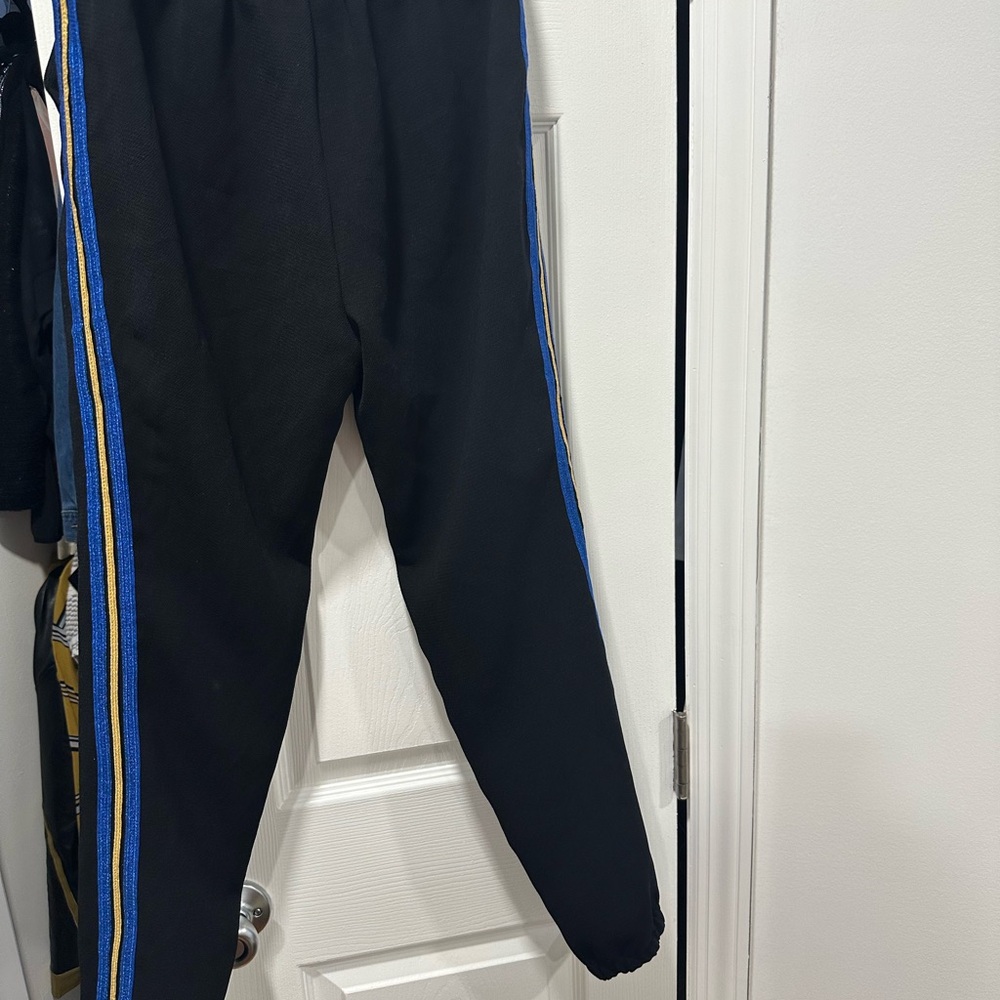 Zadig & Voltaire Black Pants with Blue and Gold Accents